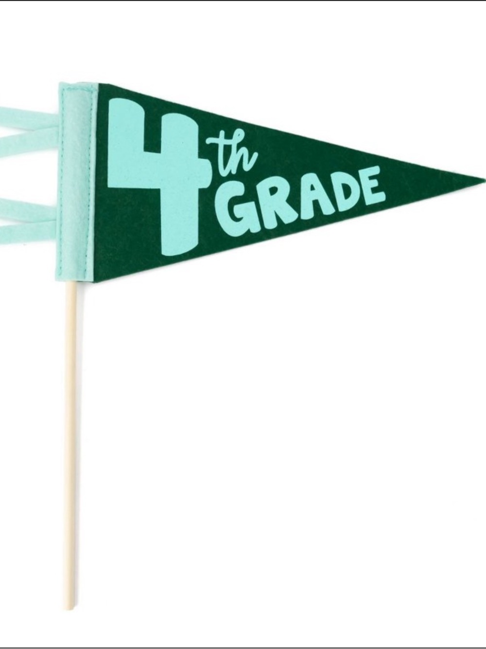 4th Grade Blue & Green Pennant Flag Picture Prop - Back To School Celebration